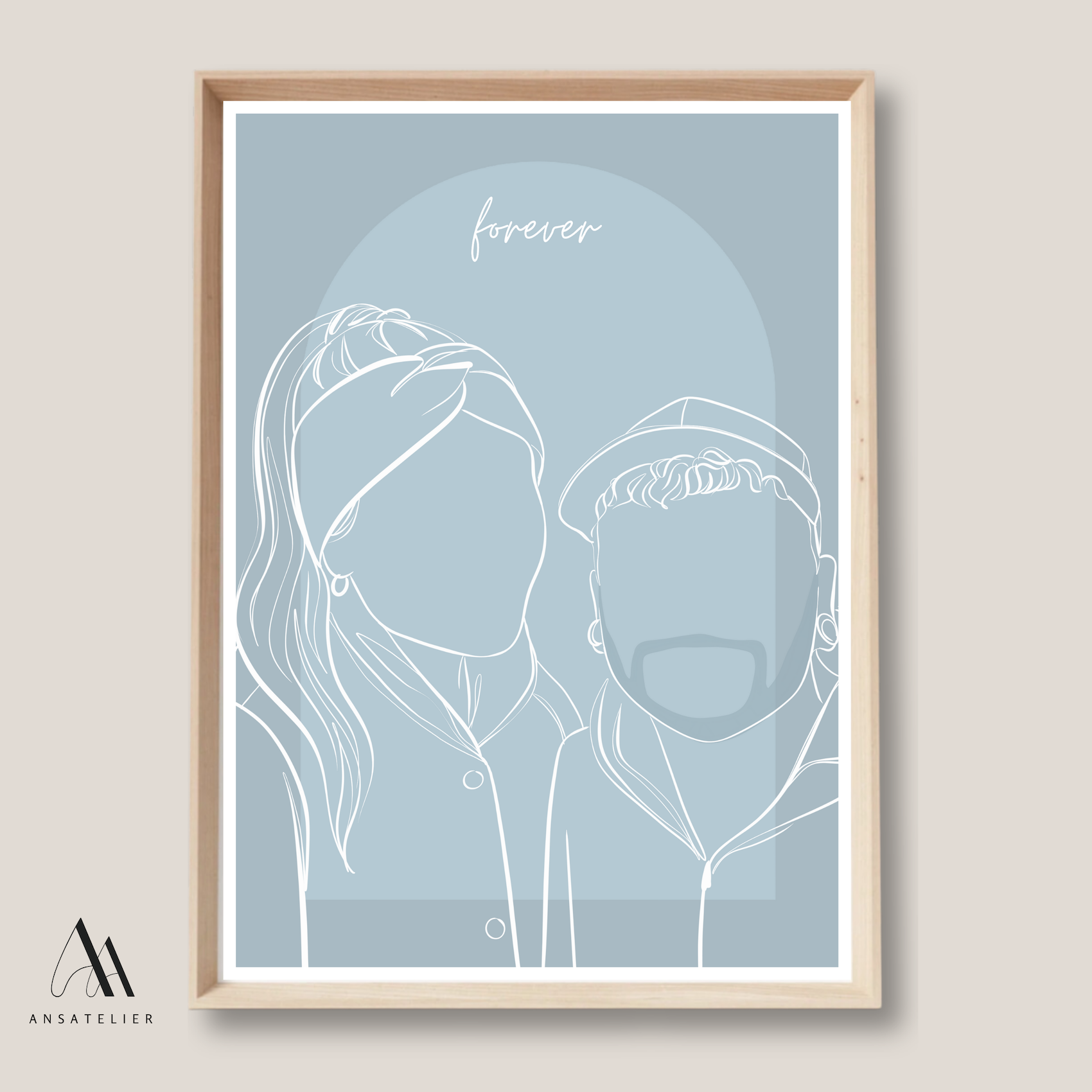 Custom Line Artwork with Arch Background