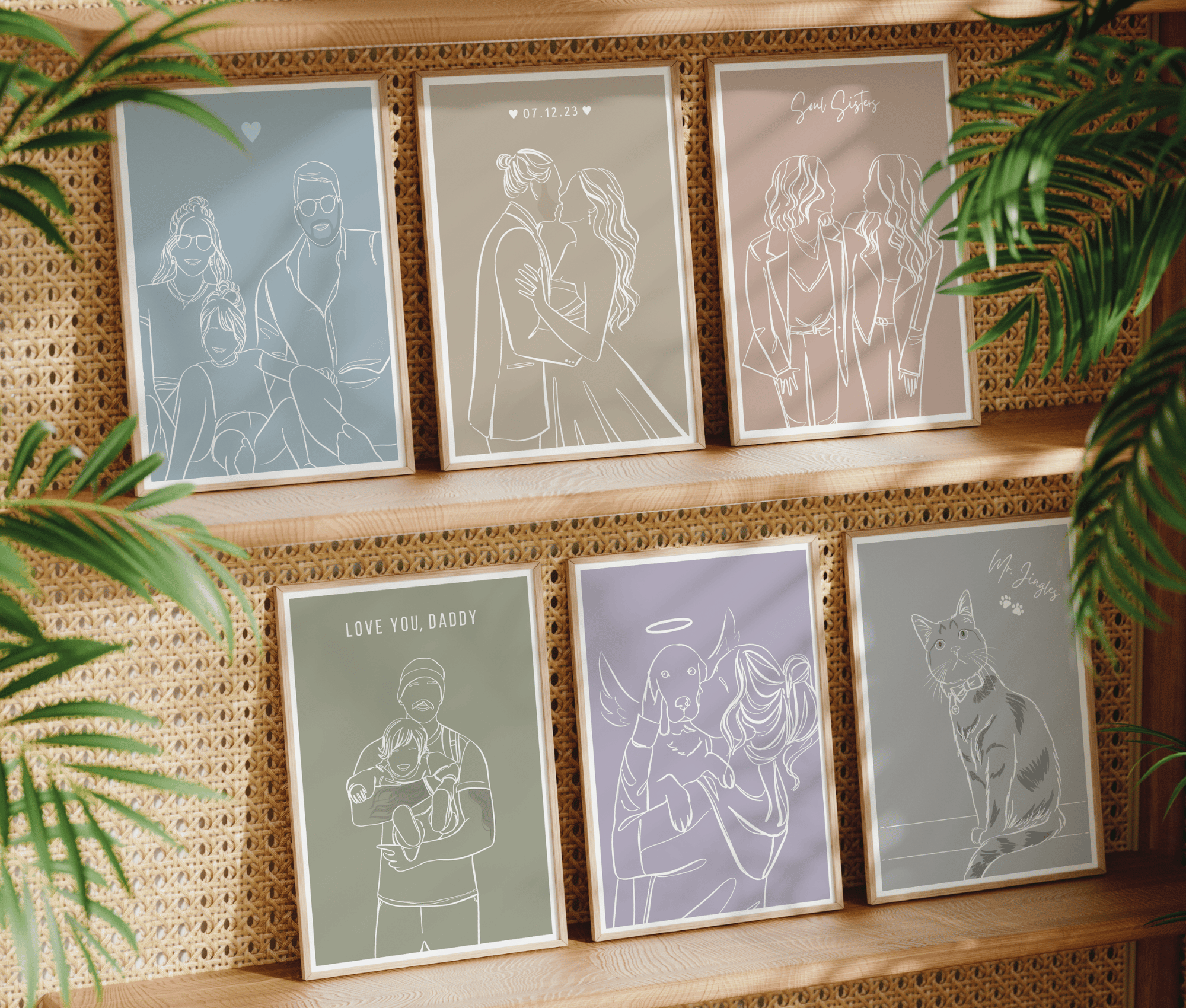 Custom Line Artwork with Solid Background Color