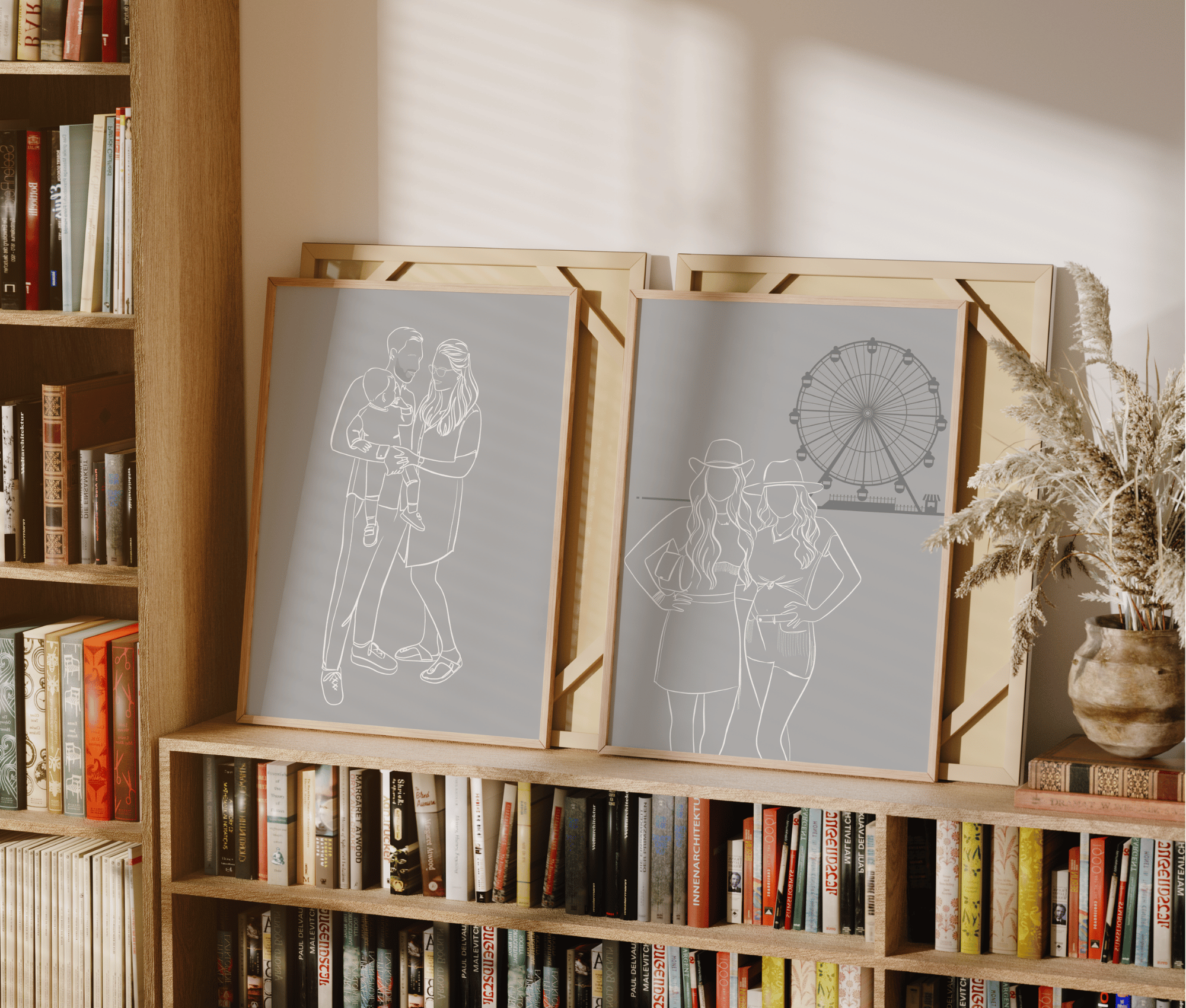 Custom Line Artwork with Solid Background Color