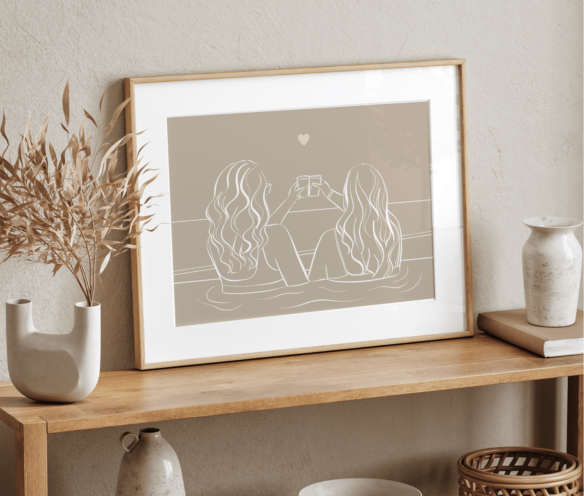 Custom Line Artwork with Solid Background Color