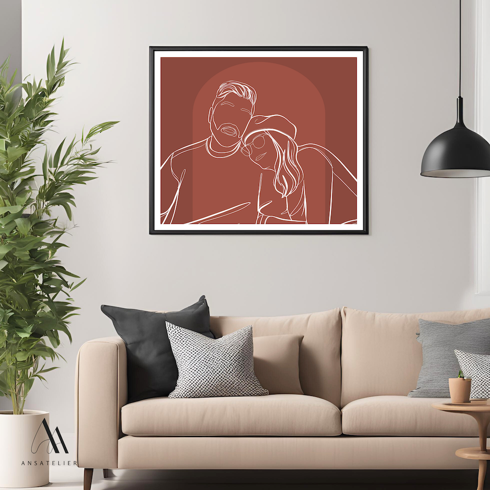 Custom Line Artwork with Arch Background