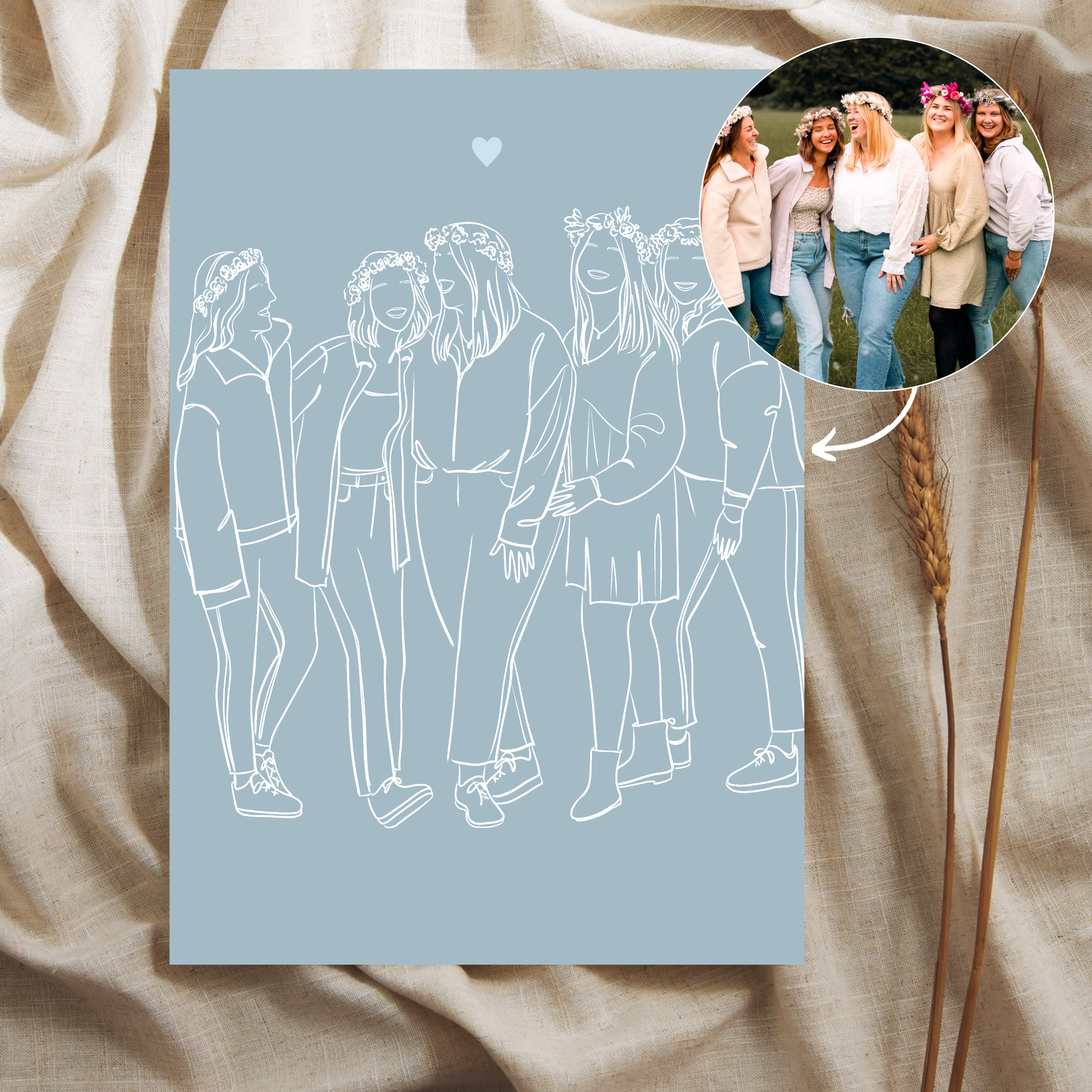 Custom Line Artwork with Solid Background Color