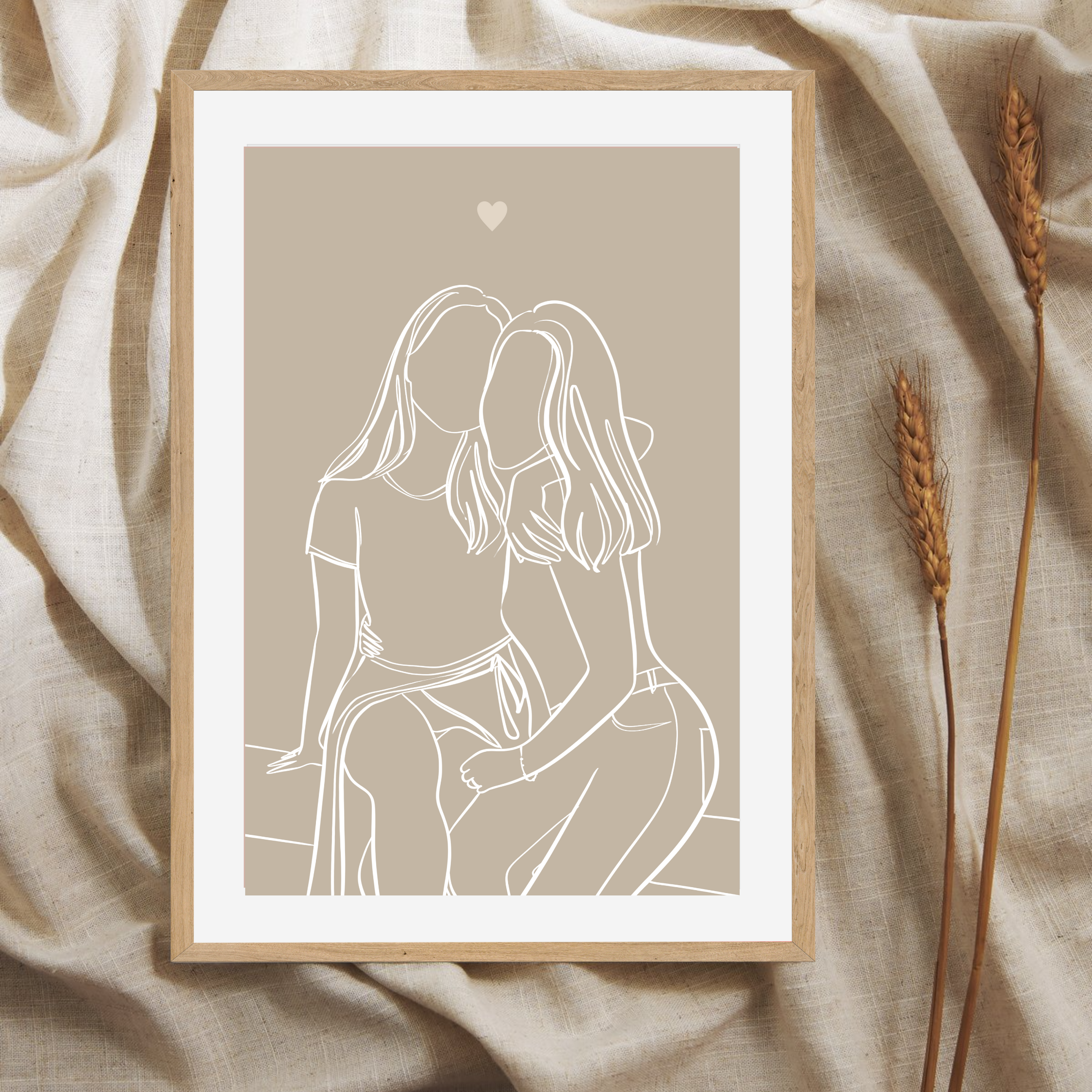 Custom Line Artwork with Solid Background Color