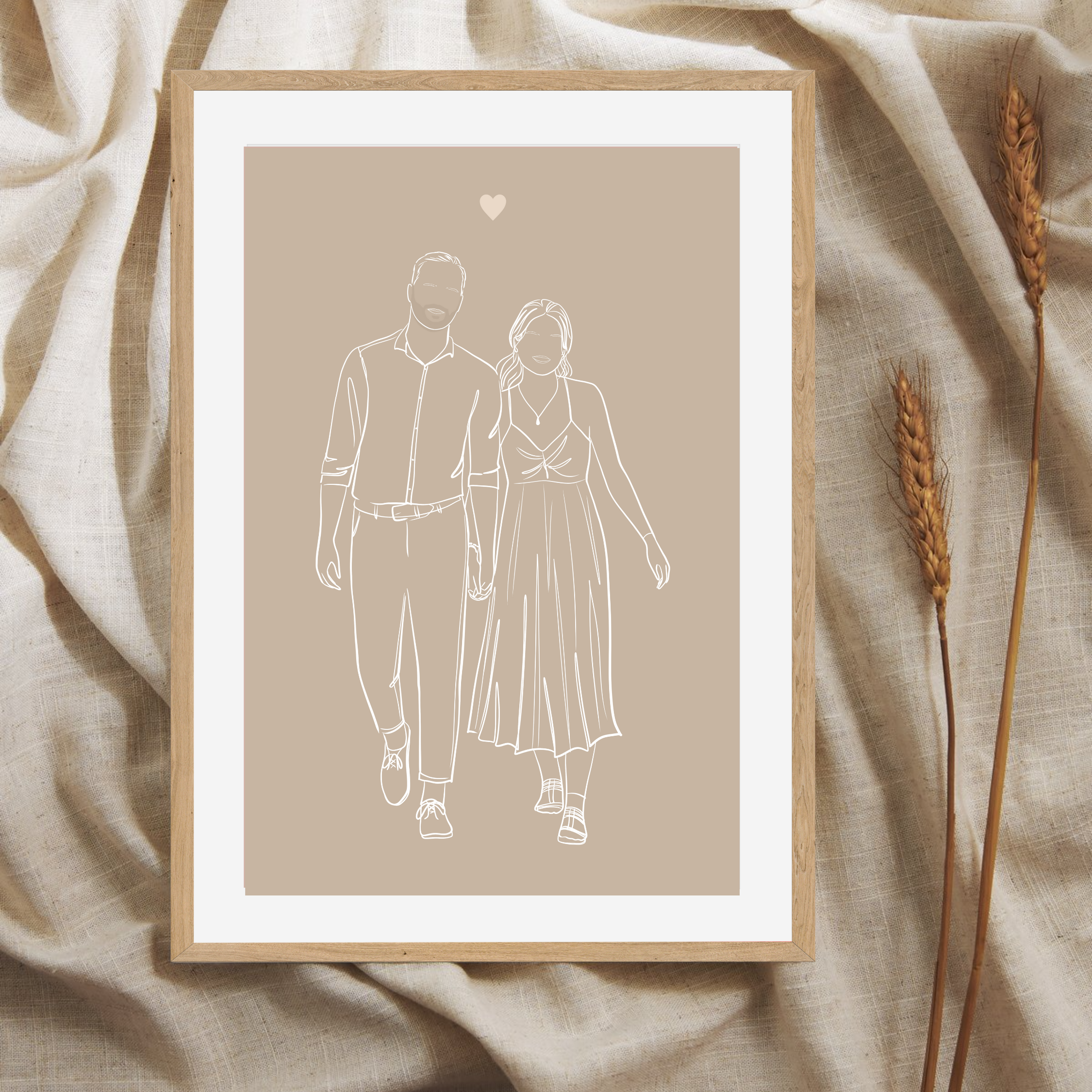 Custom Line Artwork with Solid Background Color